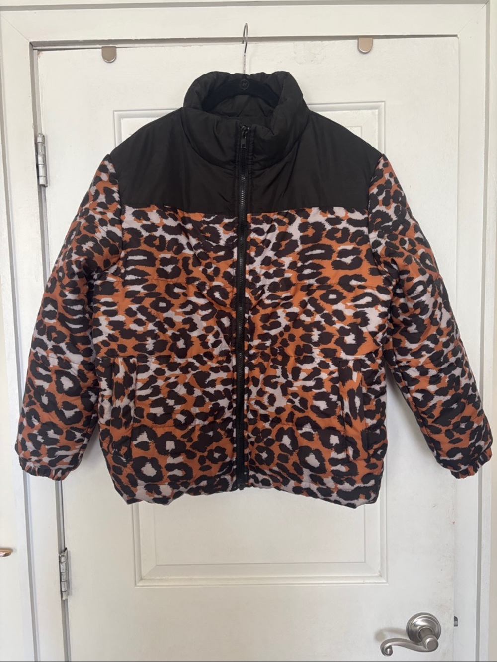 Daisy Street Leopard Print Puffer Jacket, Brown, 10 - Picture 2 of 8